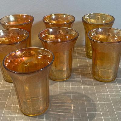 Real Carnival Glass with Vegetables on the Rim