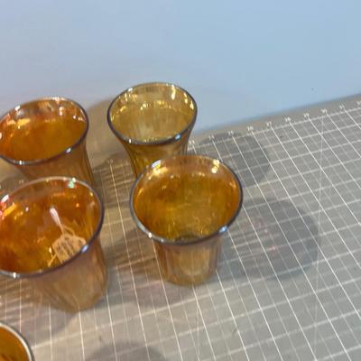 Real Carnival Glass with Vegetables on the Rim