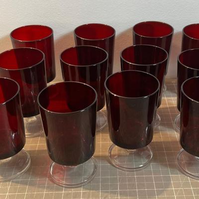 ONE DOZEN Red Ruby Footed Tumbler from France