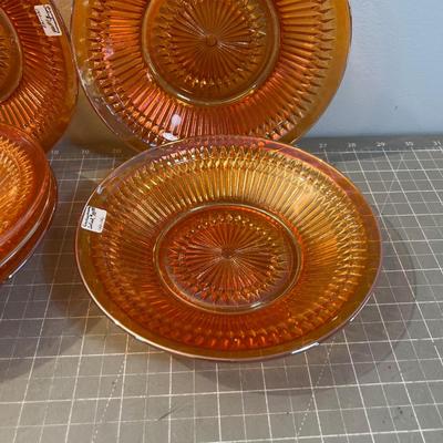 JEANETTE Glass Starburst Marigold Color Bowl, Glass (6) 