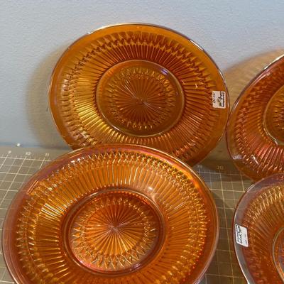 JEANETTE Glass Starburst Marigold Color Bowl, Glass (6) 