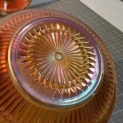 JEANETTE Glass Starburst Marigold Color Bowl, Glass (6) 