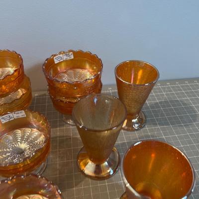 HONEYCOMB 9 Pieces; Glasses and Dessert Bowls