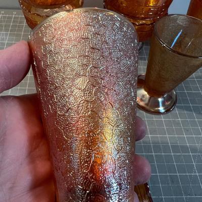 HONEYCOMB 9 Pieces; Glasses and Dessert Bowls