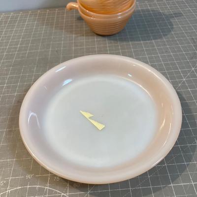 Fire-King Lusterware Pie & 4 Soup