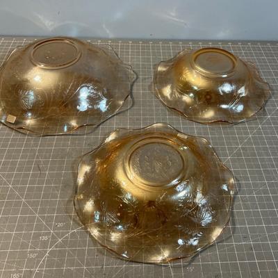 FLORAGOLD (3) Matching Bowls 