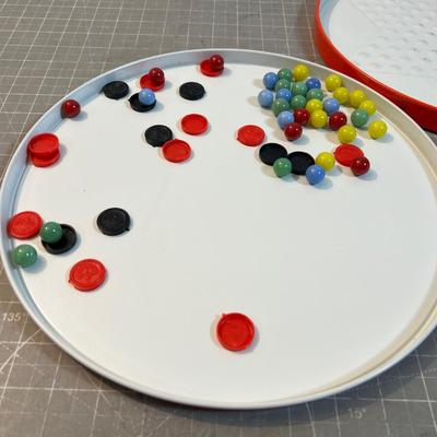 Chinese Checkers Tin with Marbles 