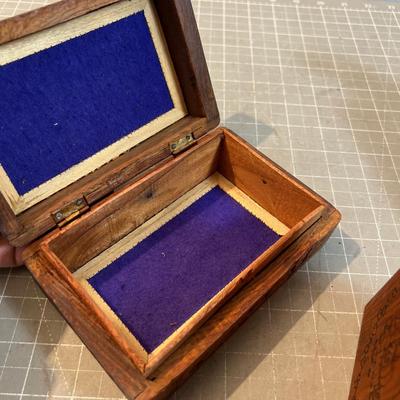 Wood Boxes; Keepsake, Bank &  Salt Box 