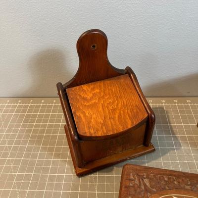 Wood Boxes; Keepsake, Bank &  Salt Box 