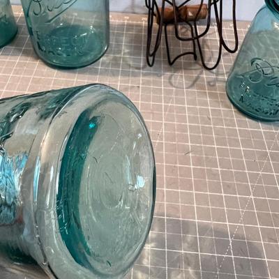 Blue MASON Jars with Zinc Lids 