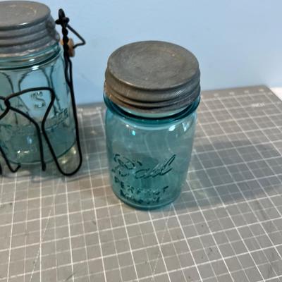 Blue MASON Jars with Zinc Lids 