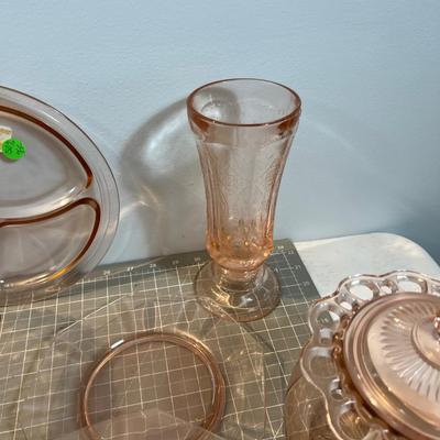 LARGE Lot of Pink Depression Glass Mixed Patterns