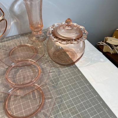 LARGE Lot of Pink Depression Glass Mixed Patterns