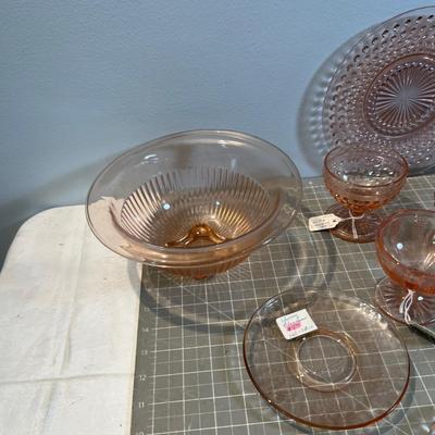 LARGE Lot of Pink Depression Glass Mixed Patterns