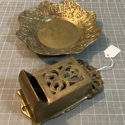 Brass Dish and a Match Safe