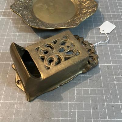 Brass Dish and a Match Safe