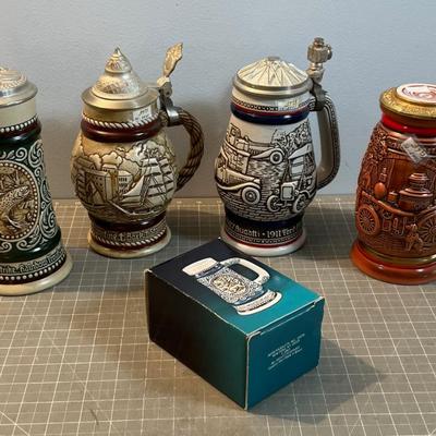 5 Avon Beer Stein Mugs COLLECTIBLE