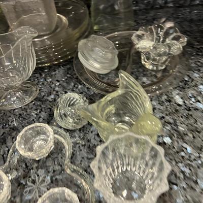 Mixed Lot of Clear Glass Ware Decanter, Glasses 