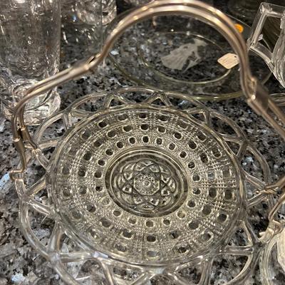 Mixed Lot of Clear Glass Ware Decanter, Glasses 