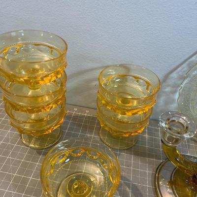 IT WAS ALL YELLOW! Fun Yellow Vintage Glass Ware