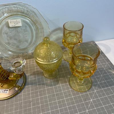 IT WAS ALL YELLOW! Fun Yellow Vintage Glass Ware