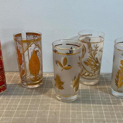 Various Vintage Glass, All have GOLD Color 