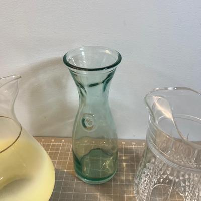 (3) Beautiful Glass Pitchers 