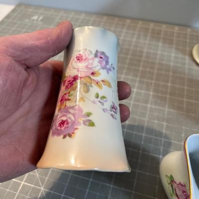 Victorian Porcelain Brides Basket, Hat Pin Holder & Shoe - Antique! 