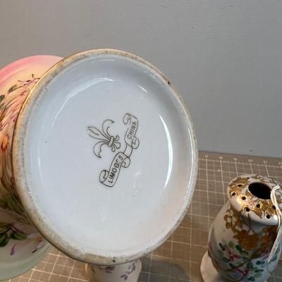 Victorian Porcelain Brides Basket, Hat Pin Holder & Shoe - Antique! 