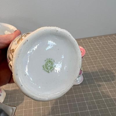 Victorian Porcelain Brides Basket, Hat Pin Holder & Shoe - Antique! 