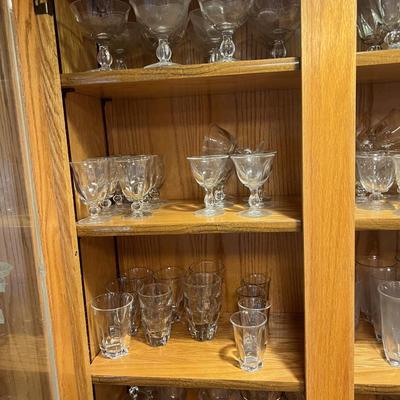 Tons of Duncan Miller (4) Shelves full of Glass, Clear 