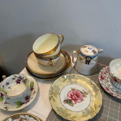 Giant Lot of Tea Cups and Mostly Matching Saucer