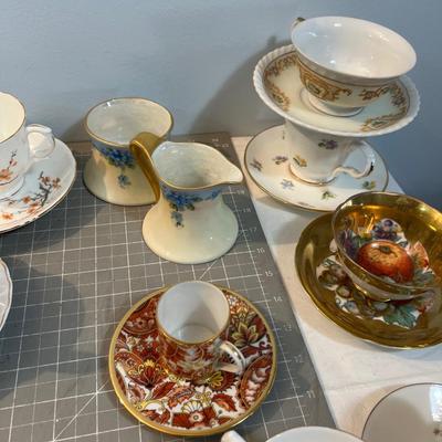 Giant Lot of Tea Cups and Mostly Matching Saucer