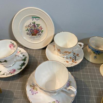 Giant Lot of Tea Cups and Mostly Matching Saucer