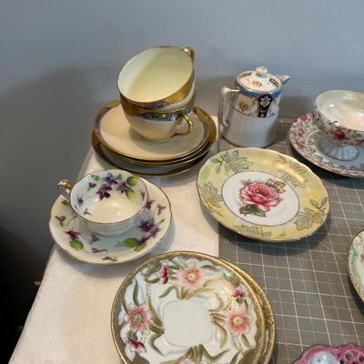 Giant Lot of Tea Cups and Mostly Matching Saucer