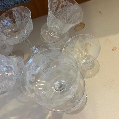 All the Etched Fine Dining Glass Serving ware - HUGE LOT!!!! 