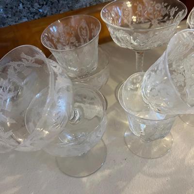 All the Etched Fine Dining Glass Serving ware - HUGE LOT!!!! 