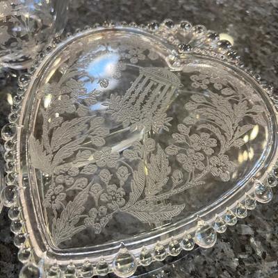 All the Etched Fine Dining Glass Serving ware - HUGE LOT!!!! 