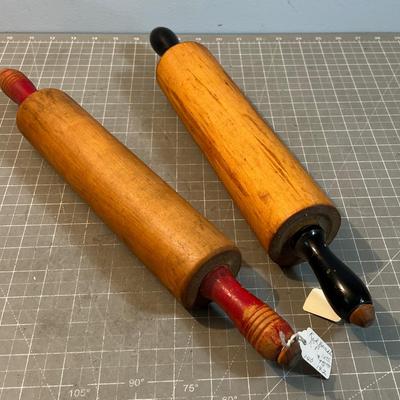 2 Vintage Wood Rolling Pins