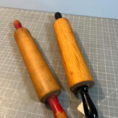2 Vintage Wood Rolling Pins