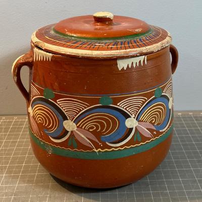 Vintage MEXICAN Bean Pot with Lid 