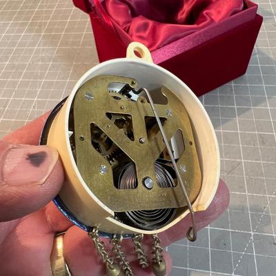 GERMAN Enamel Clock In Case