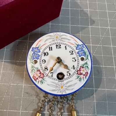 GERMAN Enamel Clock In Case