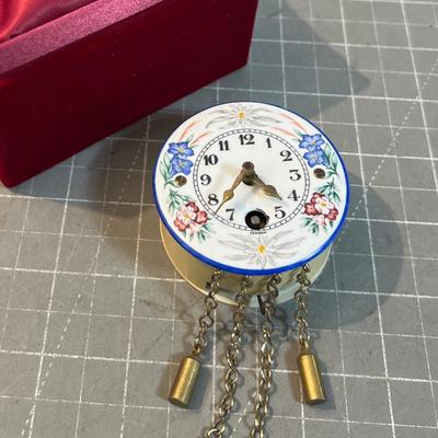 GERMAN Enamel Clock In Case