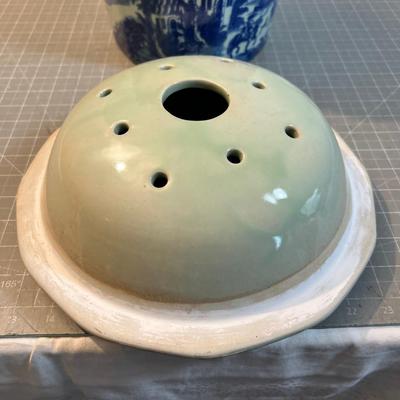 Fruit Chiller, Flow Blue Transferware, Iron Stone