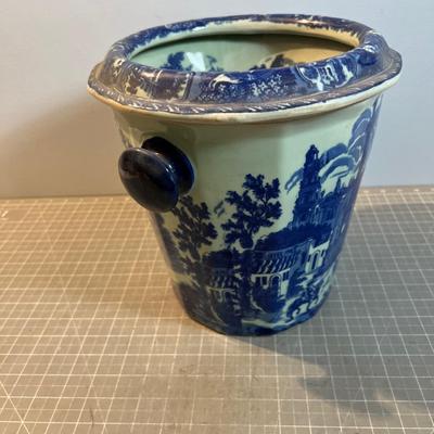 Fruit Chiller, Flow Blue Transferware, Iron Stone