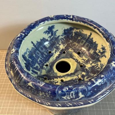 Fruit Chiller, Flow Blue Transferware, Iron Stone