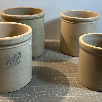Stoneware Pickling Crocks, Lot of 4, 