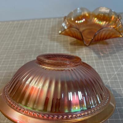 2 Carnival Glass Bowls, Nice! 