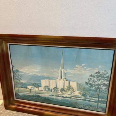 (4) Temples and Churches, Print & Stitchery 